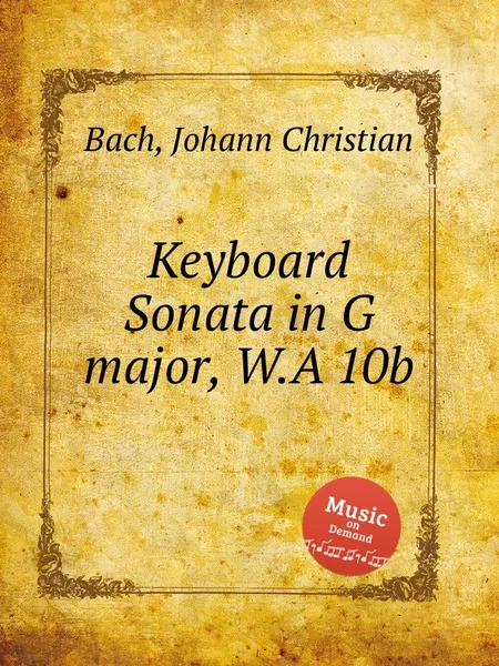 Обложка книги Keyboard Sonata in G major, W.A 10b, J.C. Bach