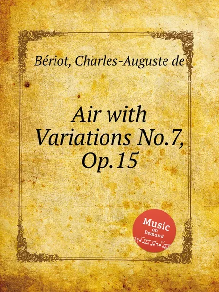 Обложка книги Air with Variations No.7, Op.15, C.-A. de Bériot