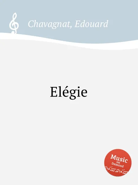 Обложка книги Elegie, E. Chavagnat