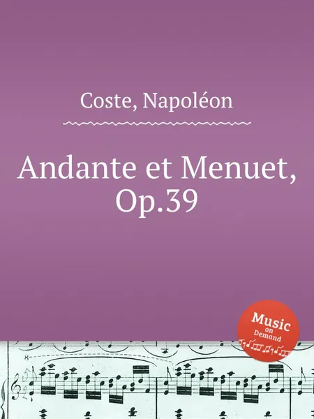 Обложка книги Andante et Menuet, Op.39, N. Coste