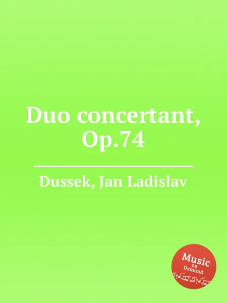 Обложка книги Duo concertant, Op.74, J.L. Dussek