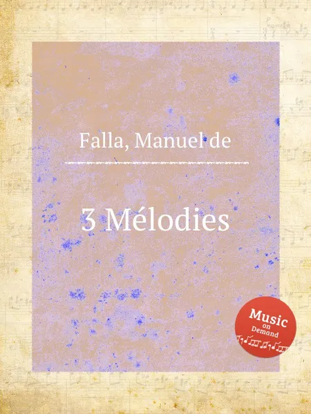 Обложка книги 3 Melodies, M. de Falla