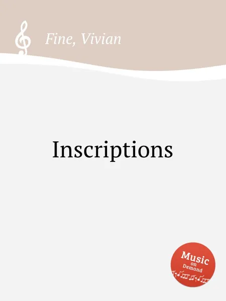 Обложка книги Inscriptions, V. Fine