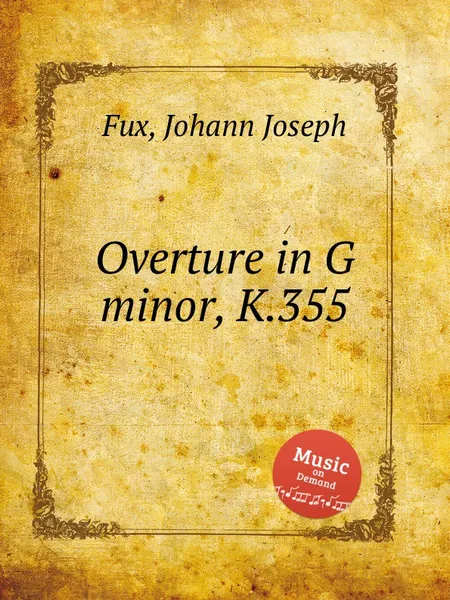 Обложка книги Overture in G minor, K.355, J.J. Fux