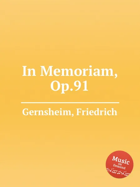 Обложка книги In Memoriam, Op.91, F. Gernsheim