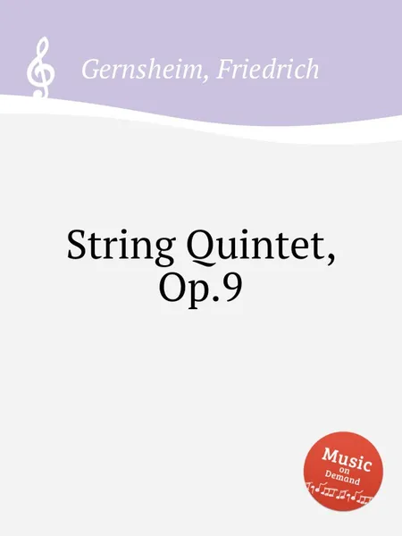 Обложка книги String Quintet, Op.9, F. Gernsheim