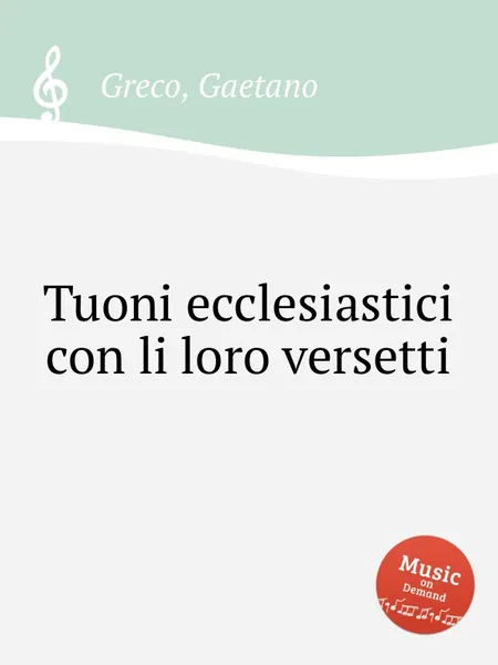 Обложка книги Tuoni ecclesiastici con li loro versetti, G. Greco