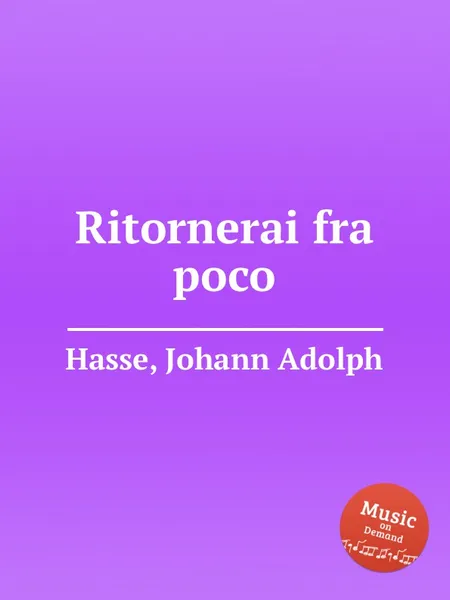 Обложка книги Ritornerai fra poco, J.A. Hasse