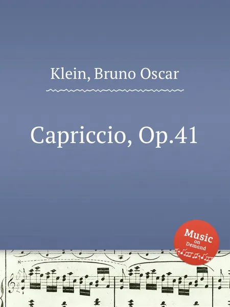 Обложка книги Capriccio, Op.41, B.O. Klein