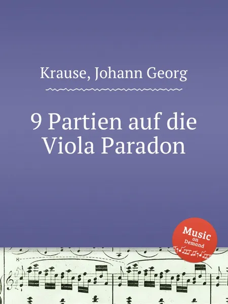 Обложка книги 9 Partien auf die Viola Paradon, J.G. Krause