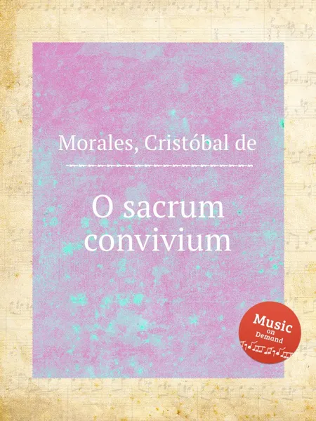 Обложка книги O sacrum convivium, C. de Morales