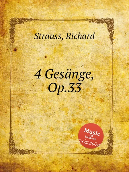 Обложка книги 4 Gesange, Op.33, R. Strauss