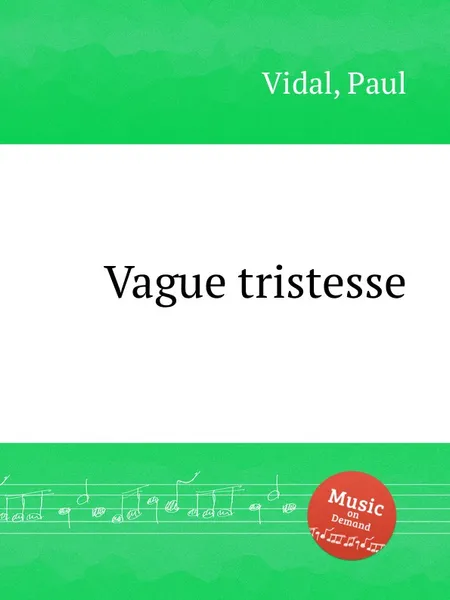 Обложка книги Vague tristesse, P. Vidal