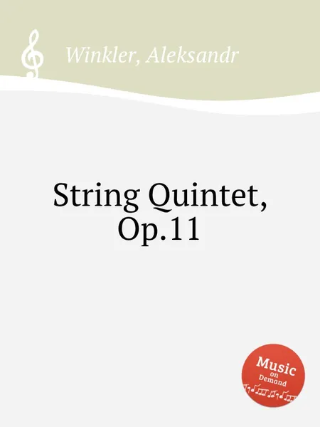 Обложка книги String Quintet, Op.11, A. Winkler