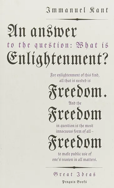 Обложка книги An Answer to the Question: 'What is Enlightenment?', Immanuel Kant