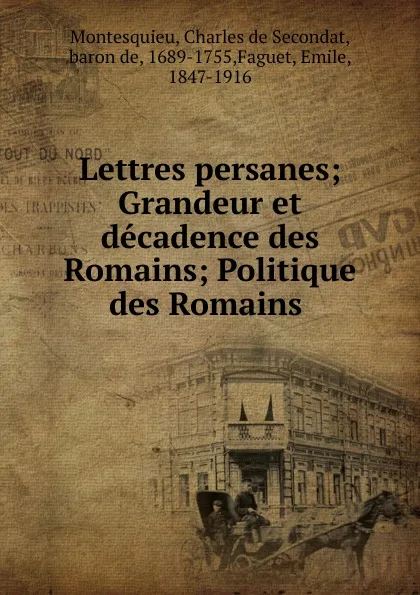 Обложка книги Lettres persanes, Charles de Secondat Montesquieu