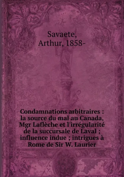 Обложка книги Condamnations arbitraires, Arthur Savaete