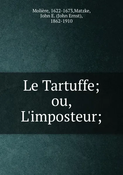 Обложка книги Le Tartuffe, Molière