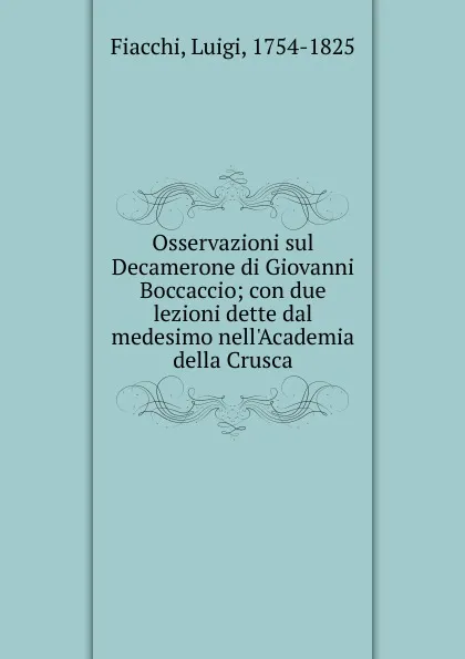 Обложка книги Osservazioni, Luigi Fiacchi