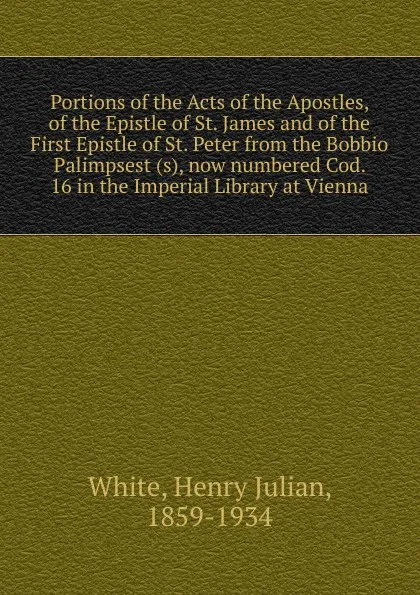 Обложка книги Portions of the Acts of the Apostles, Henry Julian White