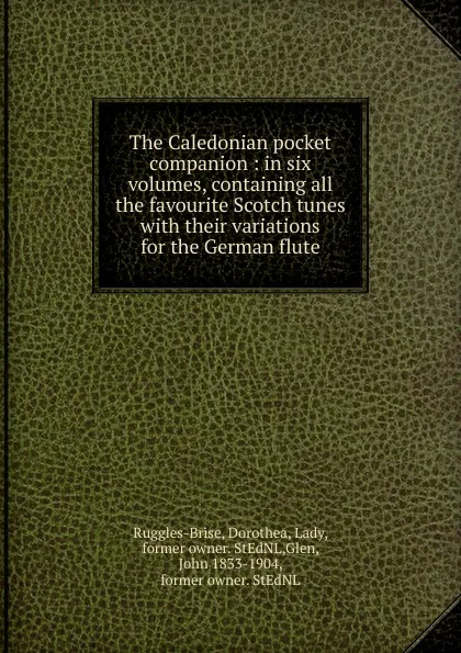 Обложка книги The Caledonian pocket companion, John Playford