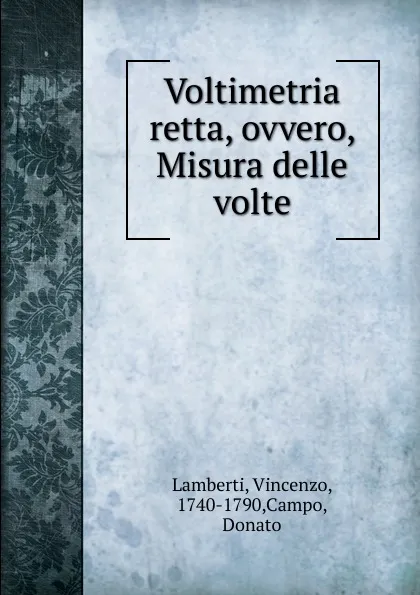 Обложка книги Voltimetria, Vincenzo Lamberti