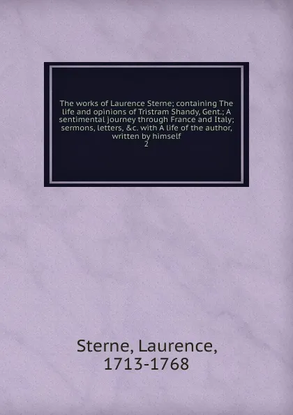 Обложка книги The works of Laurence Sterne, Sterne Laurence