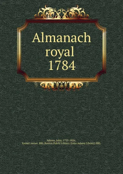 Обложка книги Almanach royal, John Adams