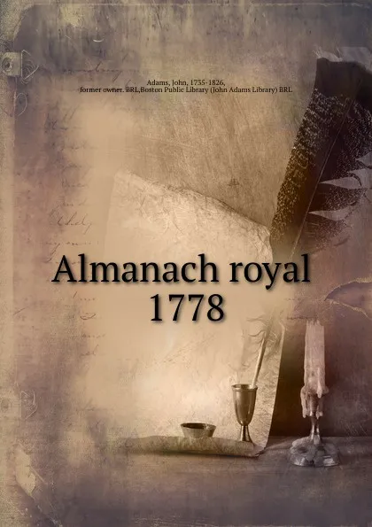 Обложка книги Almanach royal, John Adams