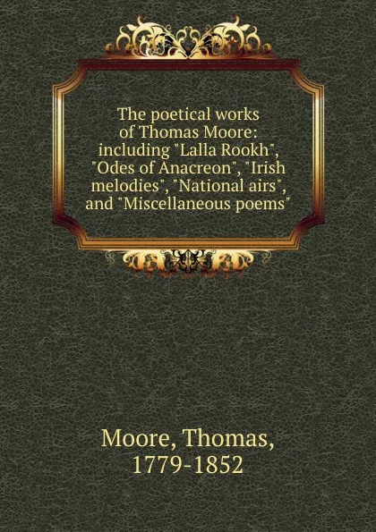 Обложка книги The poetical works of Thomas Moore, Thomas Moore