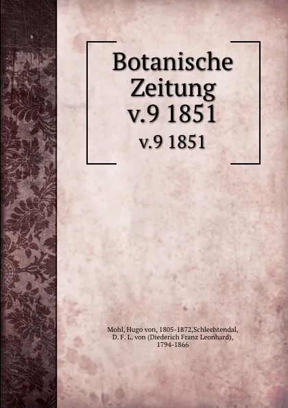 Обложка книги Botanische Zeitung, Hugo von Mohl