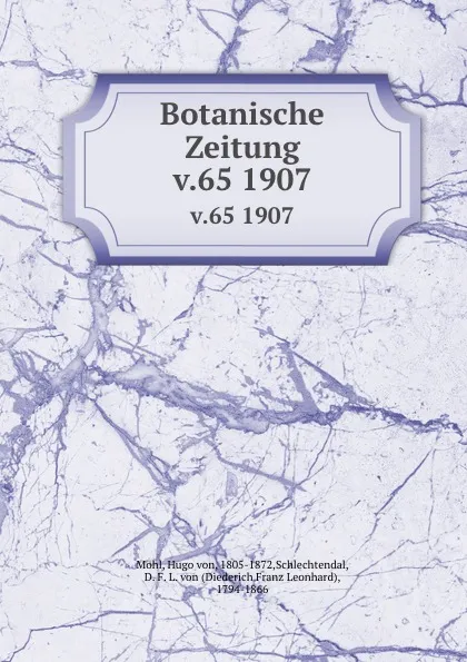 Обложка книги Botanische Zeitung, Hugo von Mohl