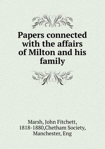 Обложка книги Papers, John Fitchett Marsh