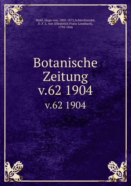 Обложка книги Botanische Zeitung, Hugo von Mohl