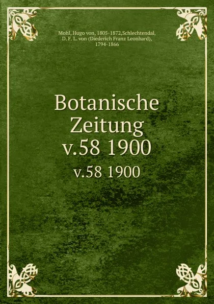 Обложка книги Botanische Zeitung, Hugo von Mohl