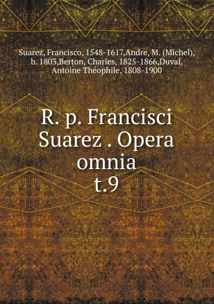 Обложка книги Suarez, Francisco Suarez