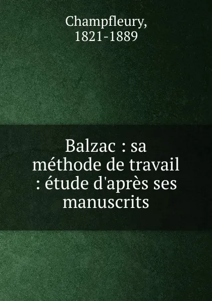 Обложка книги Balzac, Champfleury