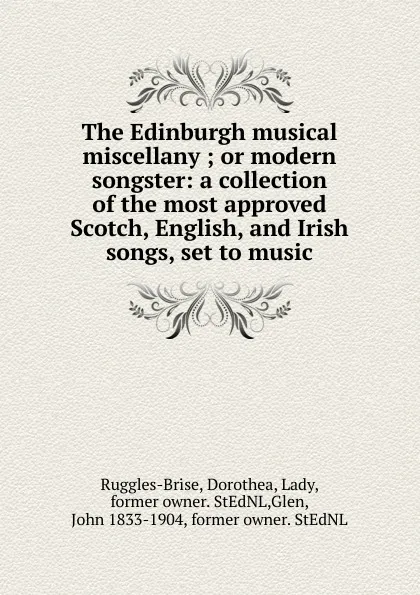 Обложка книги The Edinburgh musical miscellany, John Playford