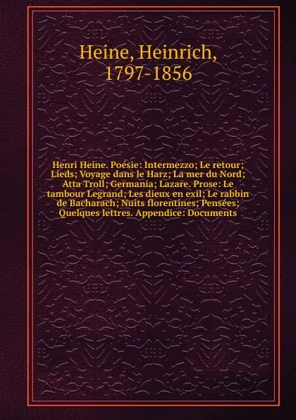 Обложка книги Henri Heine, Heinrich Heine