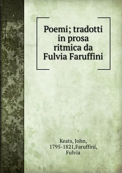 Обложка книги Poemi, Keats John