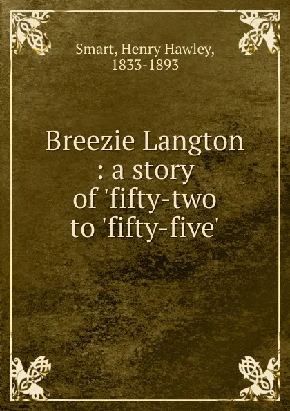 Обложка книги Breezie Langton, Henry Hawley Smart