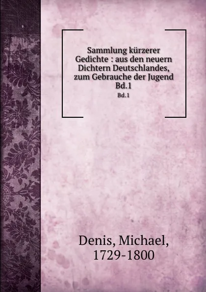 Обложка книги Sammlung kurzerer Gedichte, Michael Denis