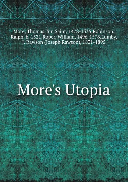 Обложка книги More.s Utopia, Thomas More