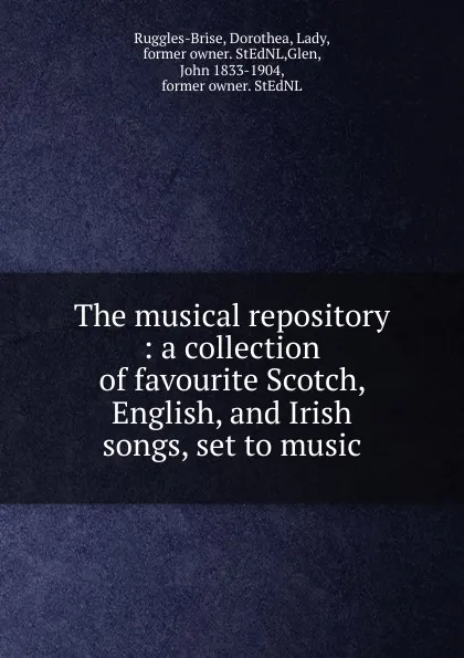 Обложка книги The musical repository, John Playford