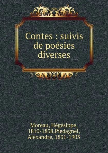 Обложка книги Contes, Hégésippe Moreau