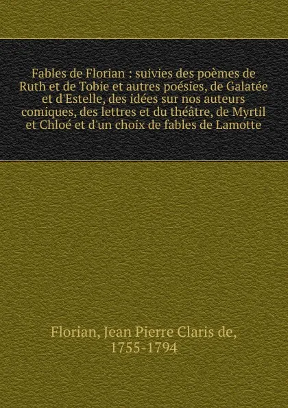 Обложка книги Fables de Florian, Jean Pierre Claris de Florian