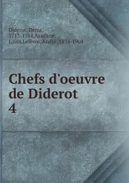 Обложка книги Chefs d.oeuvre de Diderot, Denis Diderot
