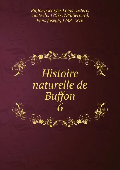 Обложка книги Histoire naturelle de Buffon, Georges Louis Leclerc Buffon