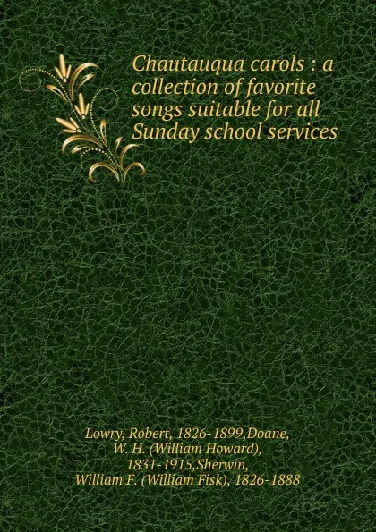 Обложка книги Chautauqua carols, Robert Lowry