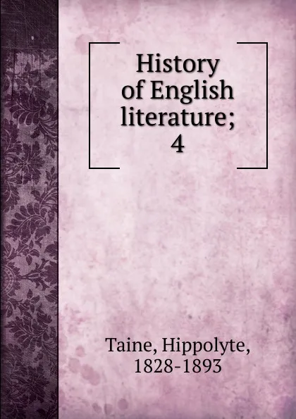 Обложка книги History of English literature, Taine Hippolyte